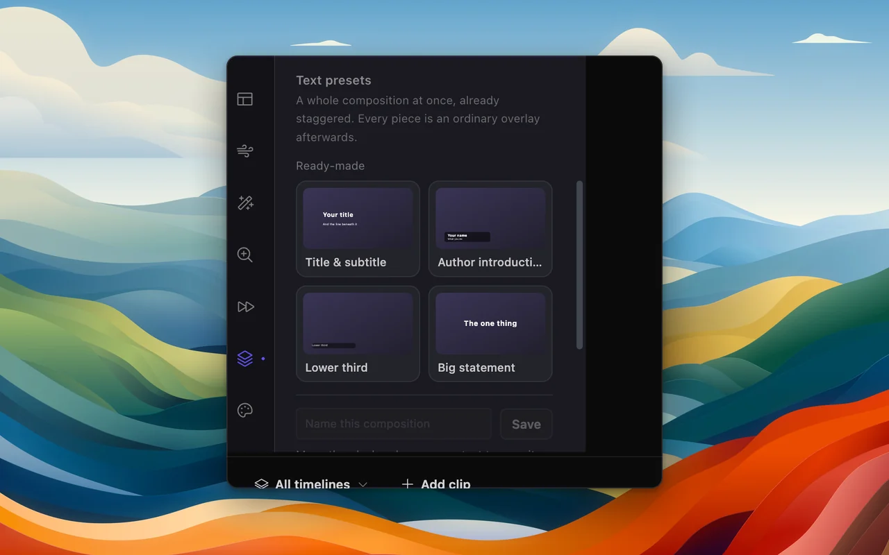Ready-made text presets
